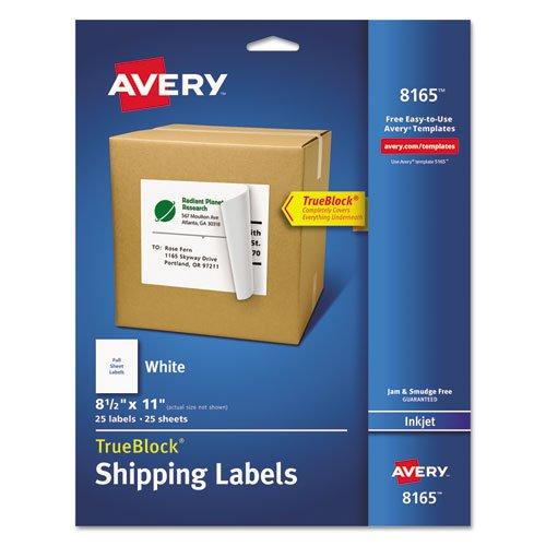 Avery Inkjet Labels, Full Sheet, Permanent, 8-1/2"x11", 25/PK, WE - LeoForward Australia