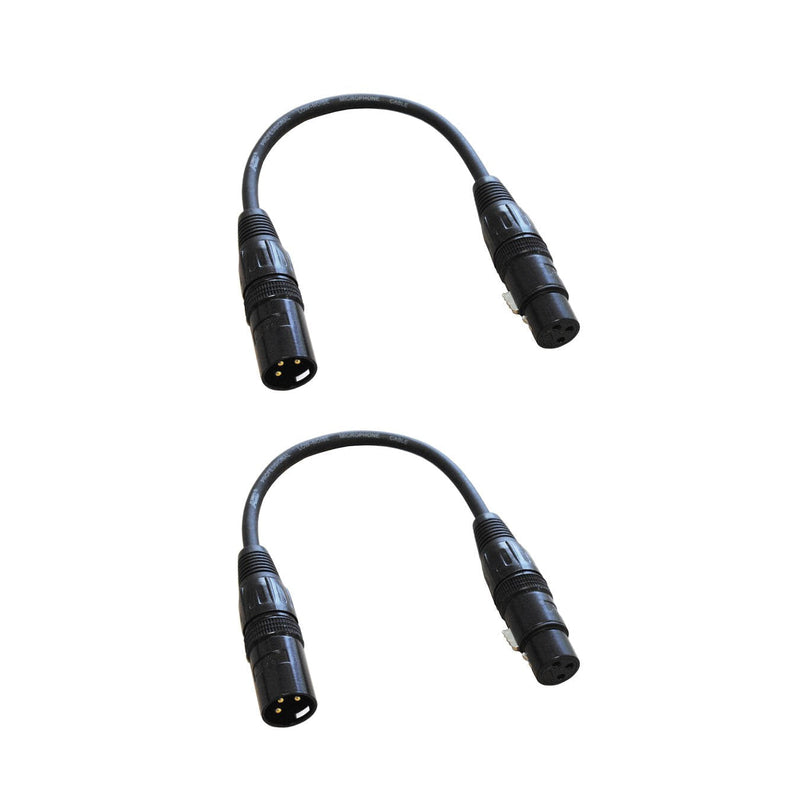  [AUSTRALIA] - Audio2000's XLR Male to XLR Female Microphone Cable (1 Feet 2 Pack)