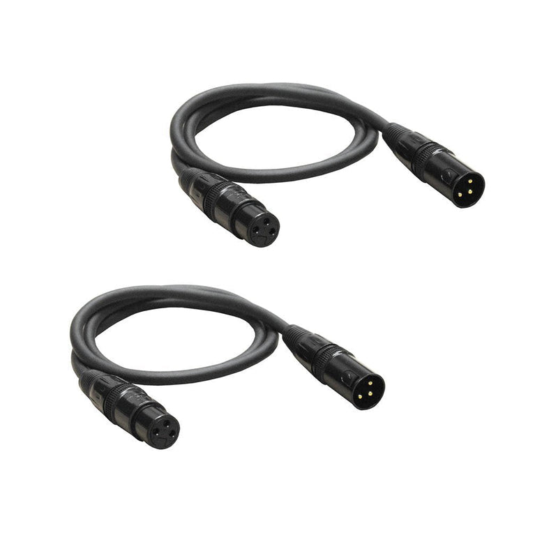  [AUSTRALIA] - Audio 2000s E02103P2 XLR Male to Female 3 Feet Microphone Cable (2 Pack)