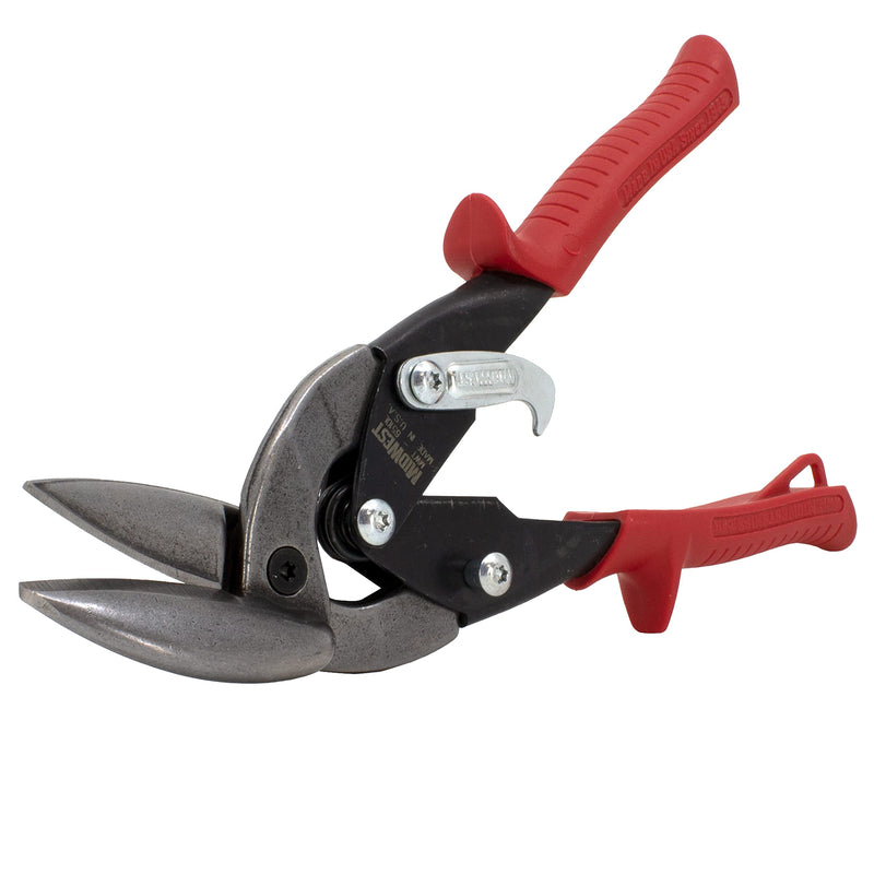  [AUSTRALIA] - MIDWEST Tool and Cutlery Aviation Snip - Left Cut Offset Tin Cutting Shears with Forged Blade & KUSH'N-POWER Comfort Grips - MWT-6510L