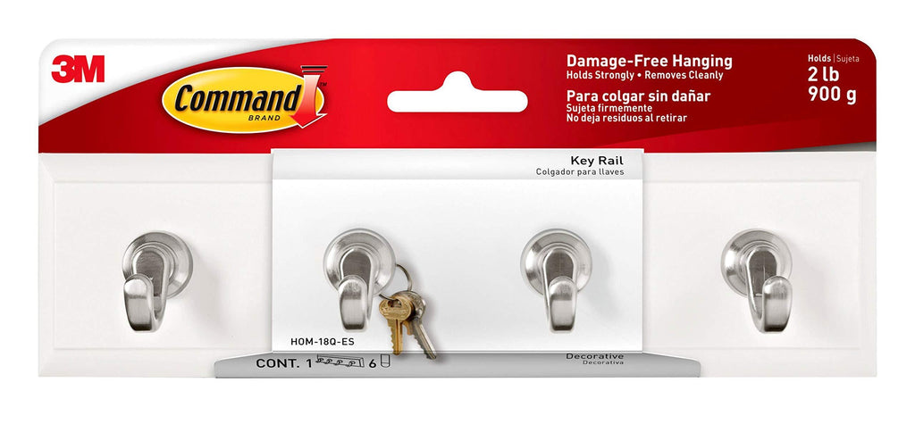 Command Key Rail, Quartz, 1-Rail, 6-Strips, Organize Damage-Free - LeoForward Australia