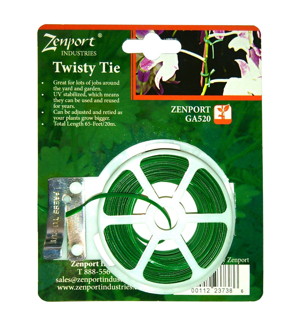 Zenport GA520 Garden Twisty Plant Tie, 65-Feet, Green - LeoForward Australia