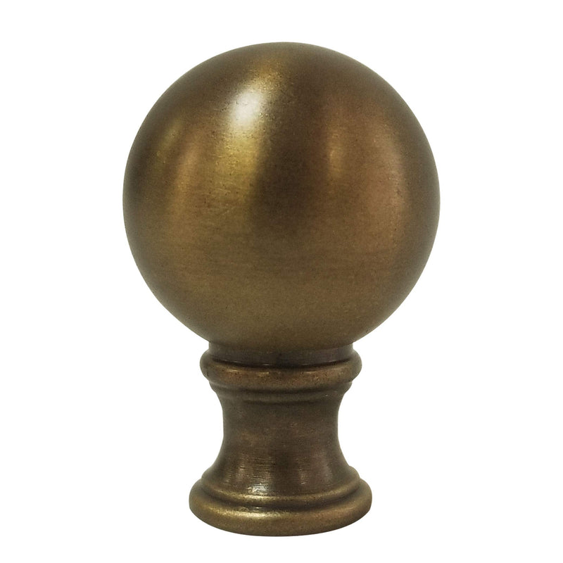  [AUSTRALIA] - Royal Designs Small Ball Lamp Finial for Lamp Shade, 2 Inch, Antique Brass 1-Pack
