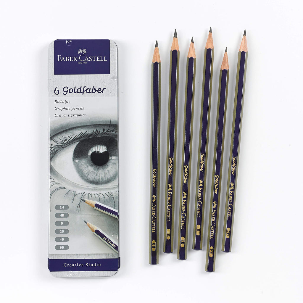  [AUSTRALIA] - Faber-Castell Creative Studio Graphite Sketch Pencil Set – 6 Graphite Pencils (2H, HB, B, 2B, 4B, 6B)