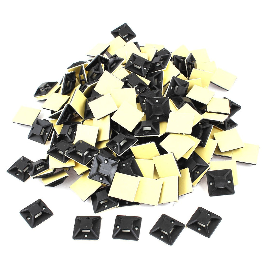  [AUSTRALIA] - uxcell 1000 Pcs Black Self Adhesive Cable Tie Mount Base 20mm x 20mm