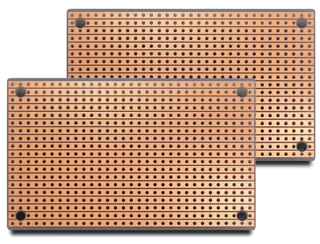 ST1 (Two-Pack) StripBoard, Uncut Strips, 1 Sided PCB, Size 1 = 50 x 80mm (1.97 x 3.15in) - LeoForward Australia