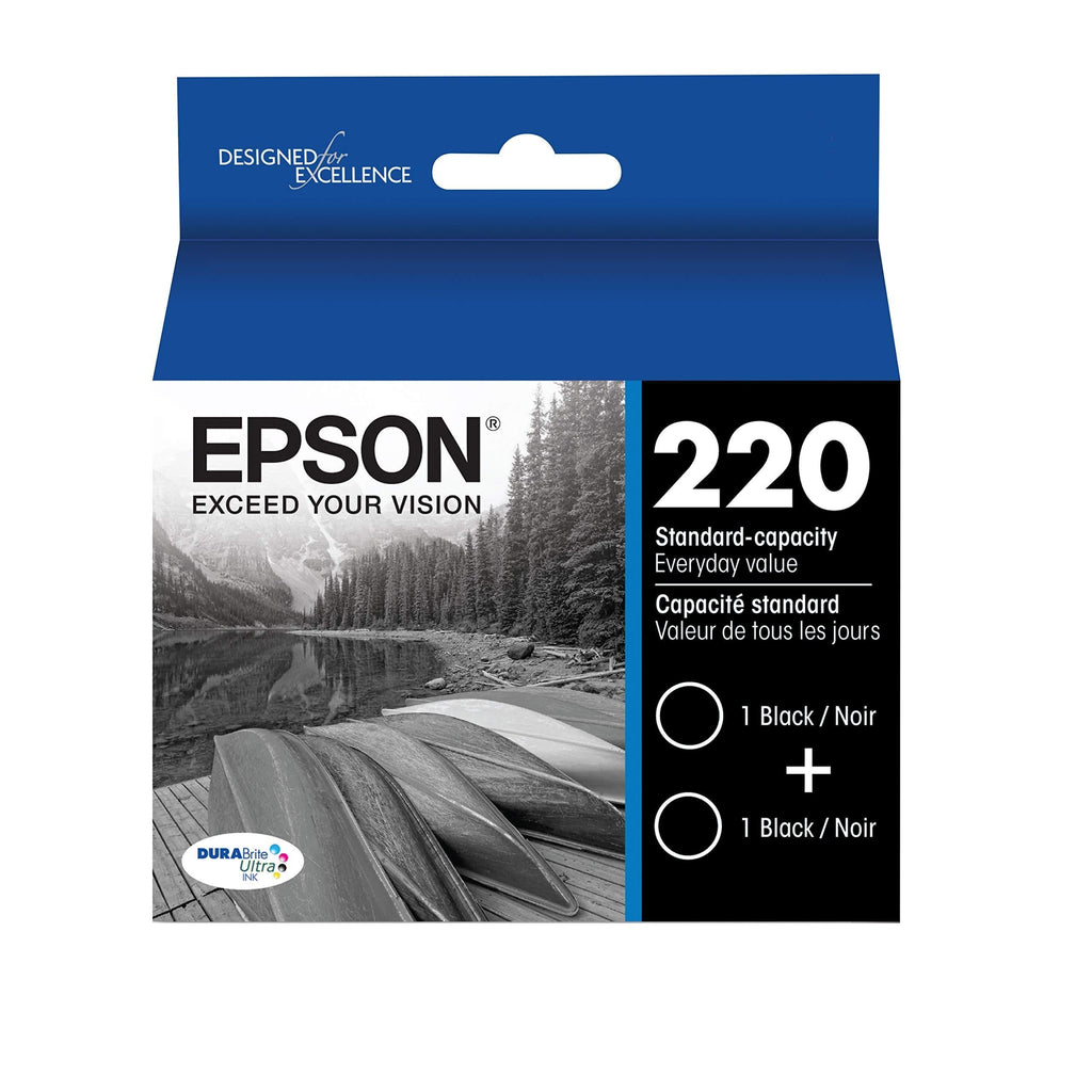 EPSON T220 DURABrite Ultra Ink Standard Capacity Black Dual Cartridge Pack (T220120-D2) for select Epson Expression and WorkForce Printers - LeoForward Australia
