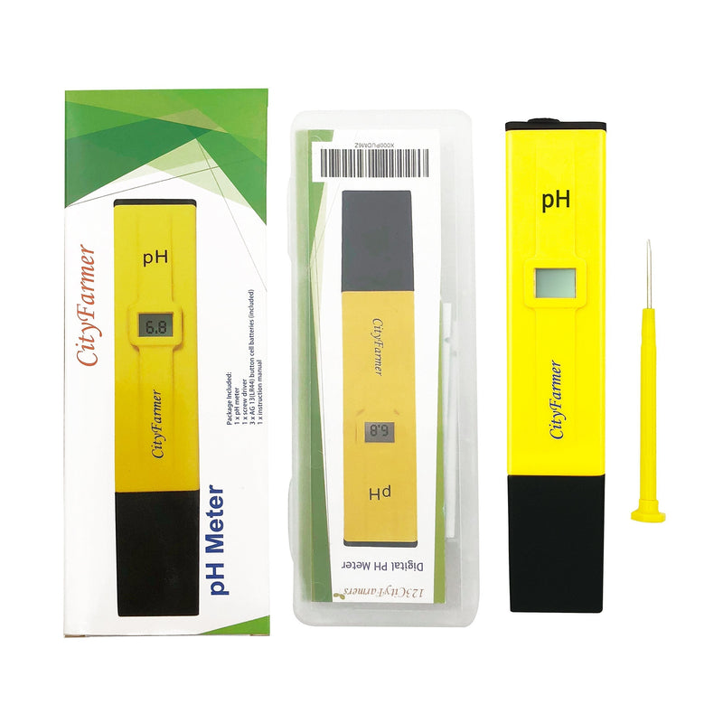 CityFarmer Digital pH Meter, Hydroponic Nutrient Digital pH Meter with 2 Pack of Calibration Solution Mixture Included, Accurate and Reliable, Built-in ATC. - LeoForward Australia