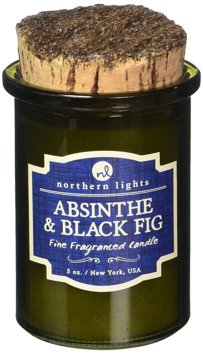  [AUSTRALIA] - Northern Lights Candles Absinthe & Black Fig Fragranced Candle, 5 oz, Olive