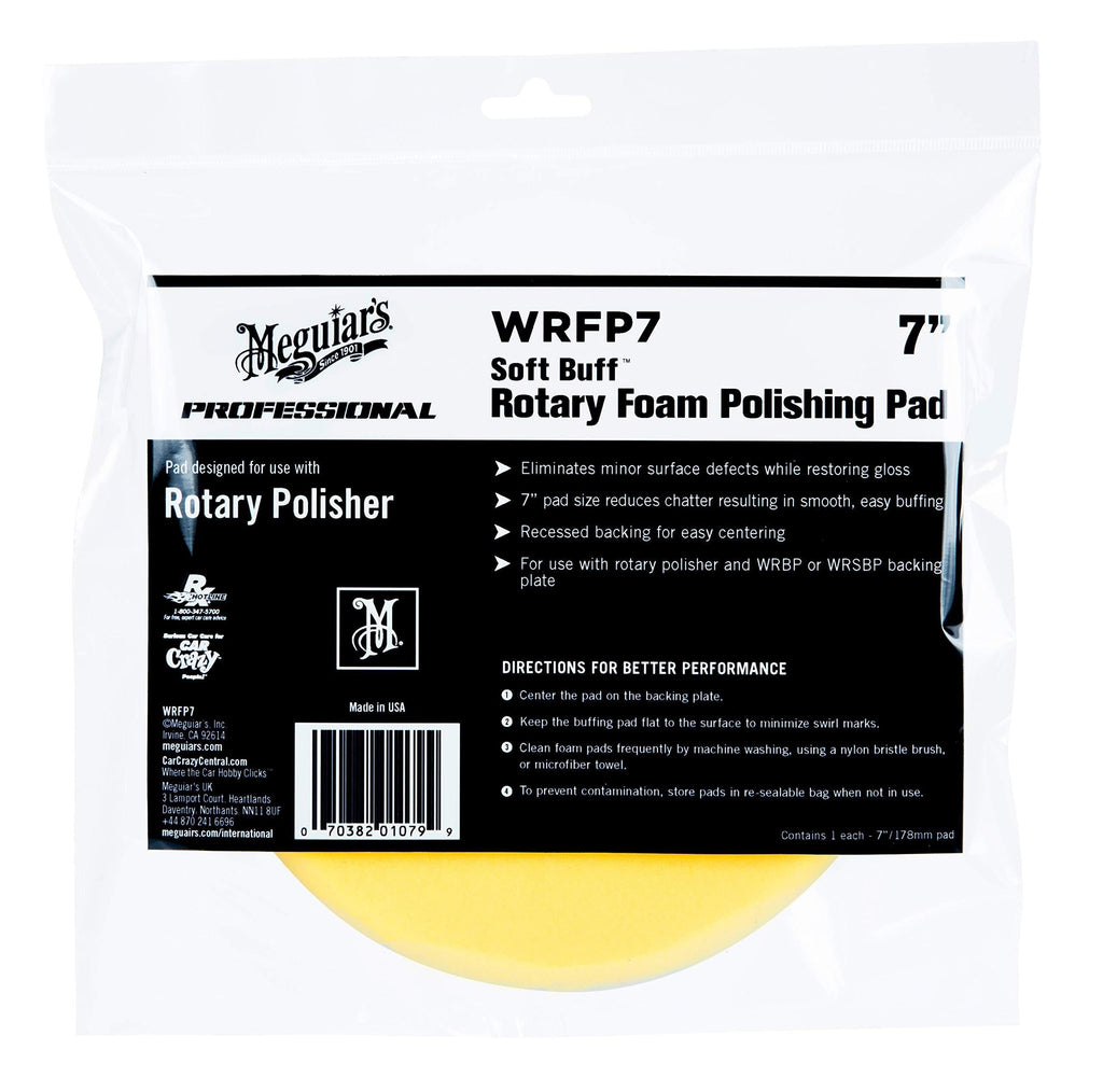  [AUSTRALIA] - Meguiar’s 7" Rotary Foam Polishing Pad – Hook and Loop Foam Pad Restores High Gloss – WRFP7