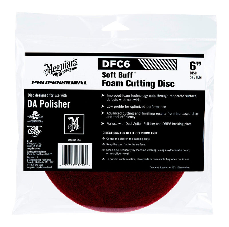 [AUSTRALIA] - MEGUIAR'S DFC6 6" Soft Buff DA (Dual Action) Foam Cutting Disc, 1 Pack