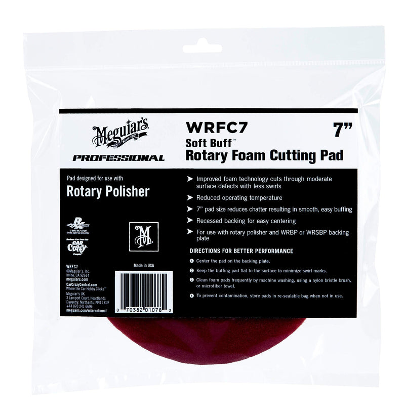  [AUSTRALIA] - MEGUIAR'S WRFC7 Soft Buff 7" Rotary Foam Cutting Pad, 1 Pack