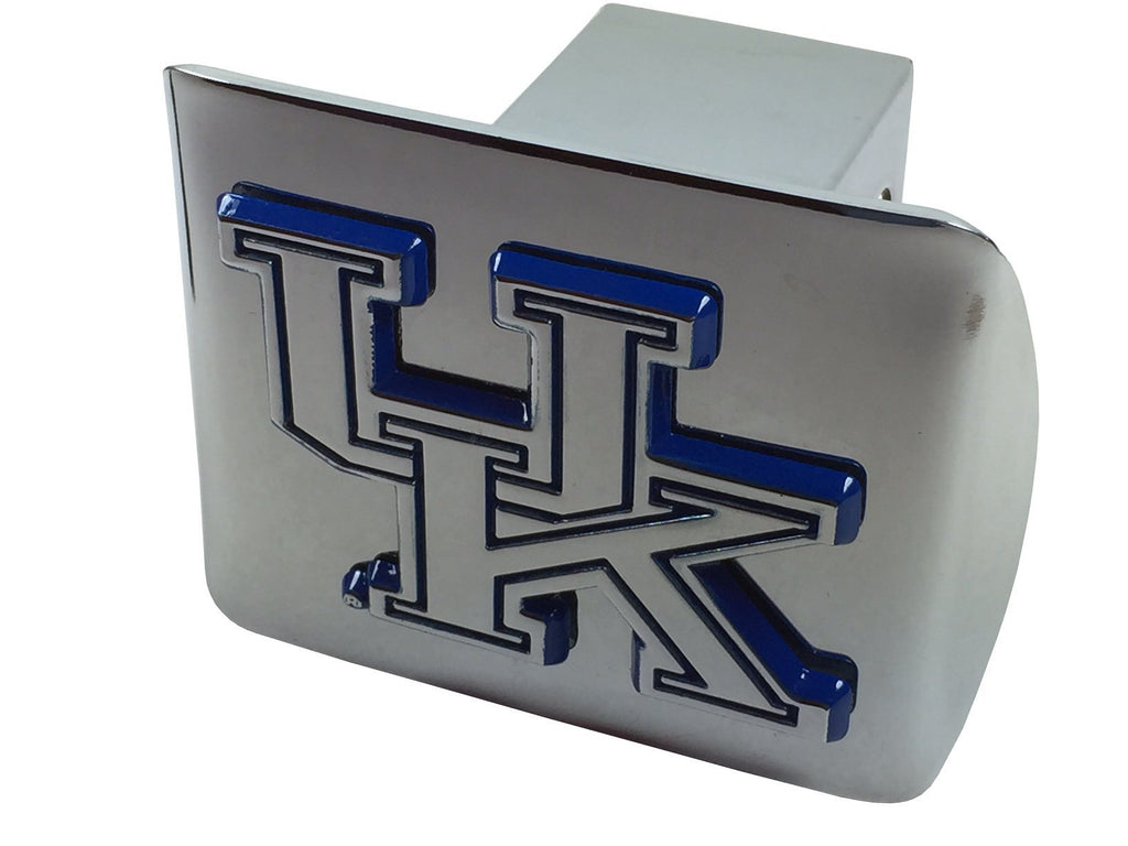  [AUSTRALIA] - University of Kentucky METAL emblem (chrome with royal blue trim) on chrome METAL Hitch Cover