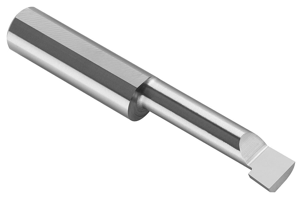 Micro 100, BBL-100150, Left Hand Cutting Radius Boring Tool, 0.100" Minimum Bore Diameter, 0.150" Maximum Bore Depth, 0.025" Projection, 0.003" Tool Radius, 1/8" Shank Diameter, 1-1/2" Overall Length, Solid Carbide Tool - LeoForward Australia