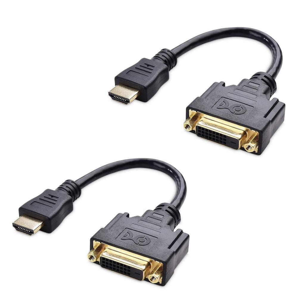 Cable Matters 2-Pack Bi-Directional HDMI to DVI Male to Female, DVI to HDMI Female to Male Cable Adapter - 5 Inches - LeoForward Australia