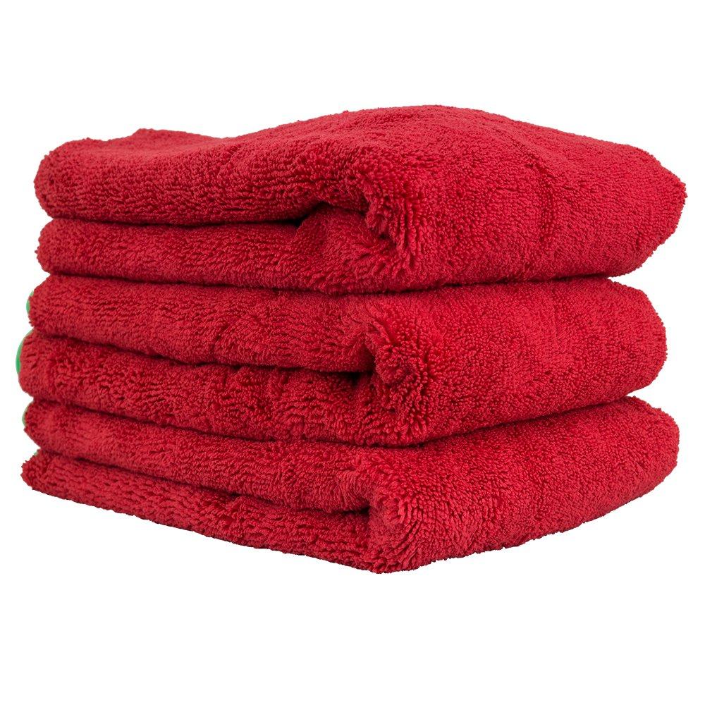  [AUSTRALIA] - Chemical Guys MIC99703 16" x 24" Fluffer Miracle Supra Mircofiber Towel Red/Green Trim (Pack of 3)