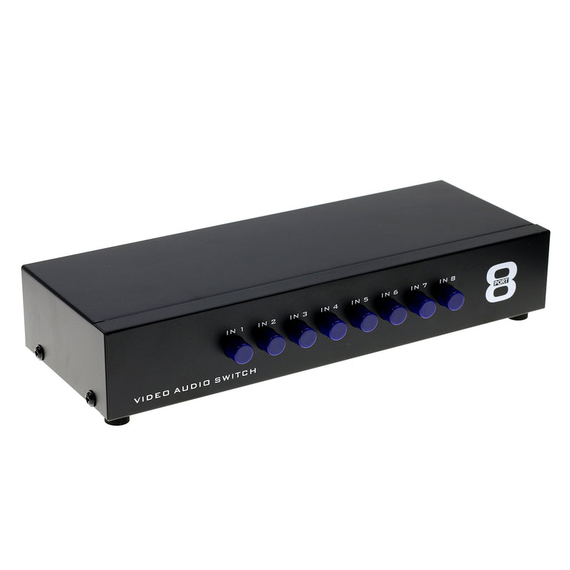  [AUSTRALIA] - Optimal Shop 8-Way Composite Video Audio 3 RCA AV Switch Switcher Box Selector 8 in 1 Out 8x1