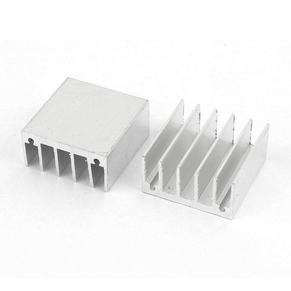 uxcell a14082500ux0894 2 Pcs Silver Tone Aluminum Cooler Radiator Heat Sink 30mm x 30mm x15mm (Pack of 2) - LeoForward Australia