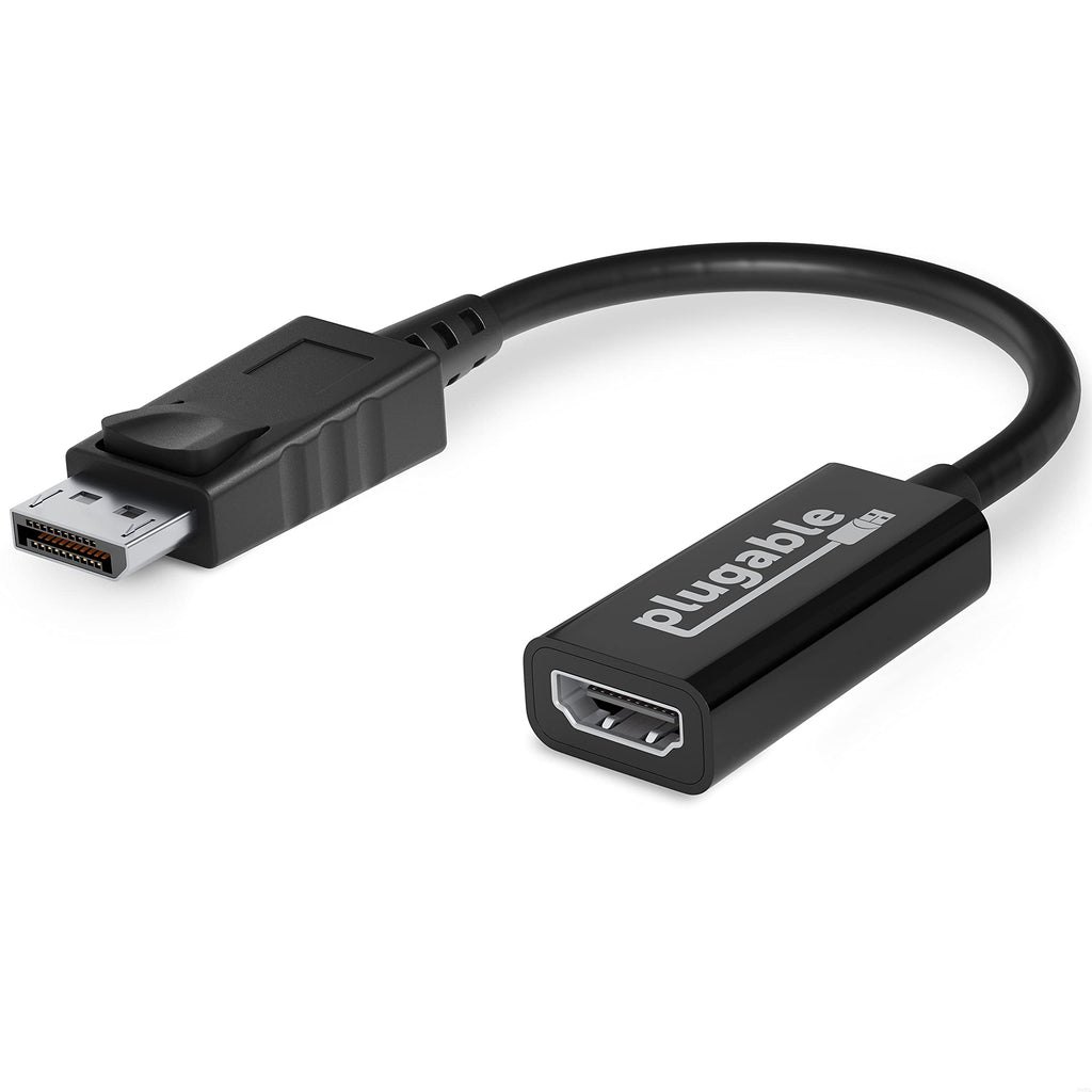 Plugable Active DisplayPort to HDMI Adapter - Connect Any DisplayPort-Enabled PC or Tablet to an HDMI Enabled Monitor, TV or Projector for Ultra-HD Video Streaming (HDMI 2.0 up to 4K 3840x2160 @60Hz) - LeoForward Australia