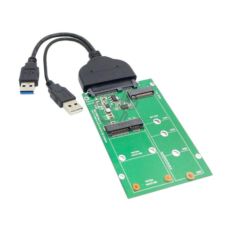 Cablecc USB 3.0 to SATA 22pin 2.5 Hard Disk to 2 in 1 Combo Mini PCI- E 2 Lane M.2 NGFF & mSATA SSD Adapter Converter - LeoForward Australia