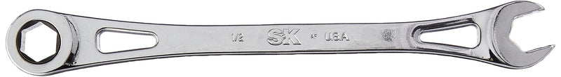 SK Hand Tool 80040 1/2" 6 Point X-Frame Metric Combination Ratcheting Wrench, Chrome, 1.7° Arc Swing, 216 Positions, Made in America - LeoForward Australia