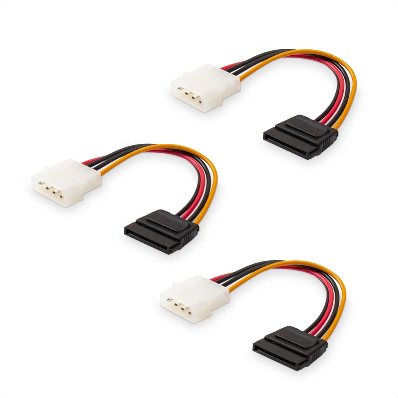 Cable Matters 3-Pack 4 Pin Molex to SATA Power Cable (SATA to Molex) - 6 Inches - LeoForward Australia