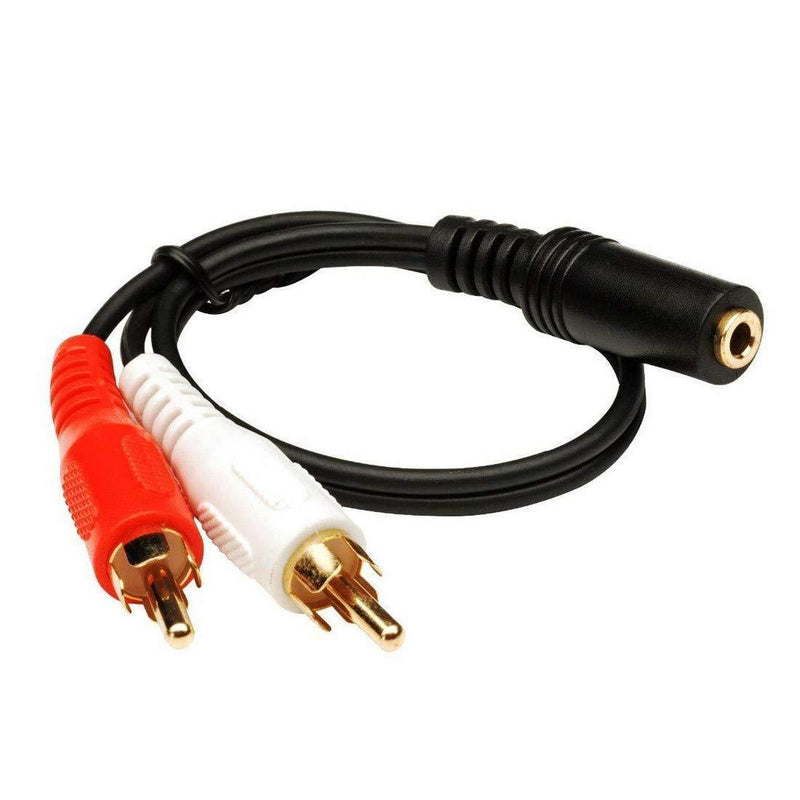 CNE63417 2 x RCA Male, 1 X 3.5mm Stereo Female, Y-Cable 6-Inch Gold Plated Connector, 2-Pack 2 Pack Dual RCA Male to Female - LeoForward Australia
