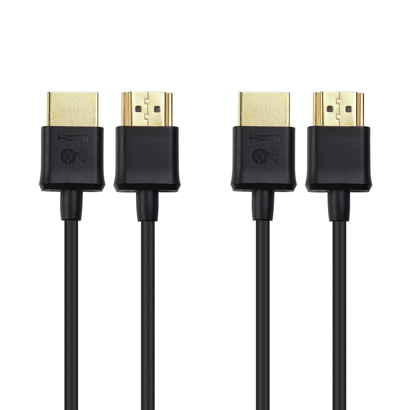 Cable Matters 2-Pack Ultra Thin HDMI Cable (Ultra Slim HDMI Cable) 4K Rated with Ethernet 3 Feet - LeoForward Australia