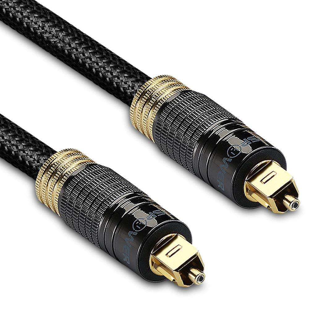 FosPower (3 Feet) 24K Gold Plated Toslink Digital Optical Audio Cable (S/PDIF) - [Zero RFI & EMI Interference] Metal Connectors & Ultra Durable Nylon Braided Jacket 03 FT / 91 CM - LeoForward Australia