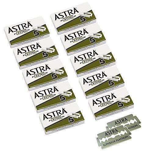 Astra Platinum Double Edge Safety Razor Blades, 50 Blades (10 x 5) - LeoForward Australia
