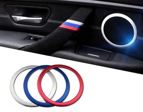  [AUSTRALIA] - iJDMTOY Set of 4 Silver Speaker Decoration Ring Cover Trims Compatible with 2012-2018 BMW F30 F31 3 Series 320i 328i 335i 340i M3 F32 F33 4 Series 428i 435i 440i F30 F32 3 4 Series