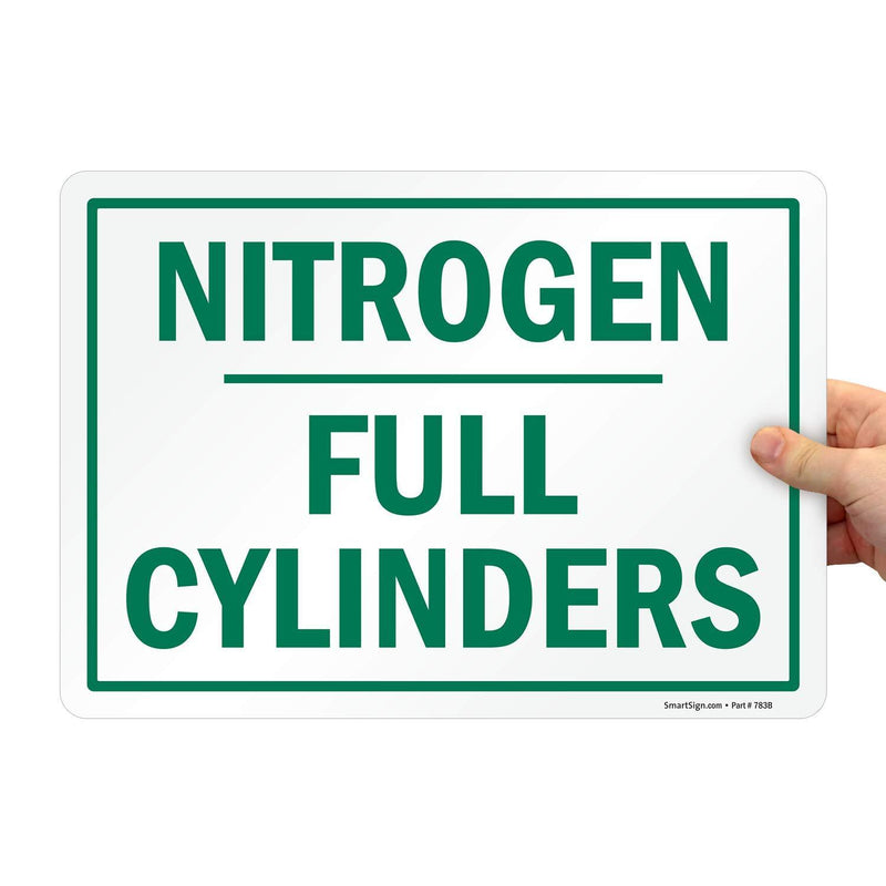 SmartSign "Nitrogen Full Cylinders" Label | 10" x 14" Laminated Vinyl - LeoForward Australia