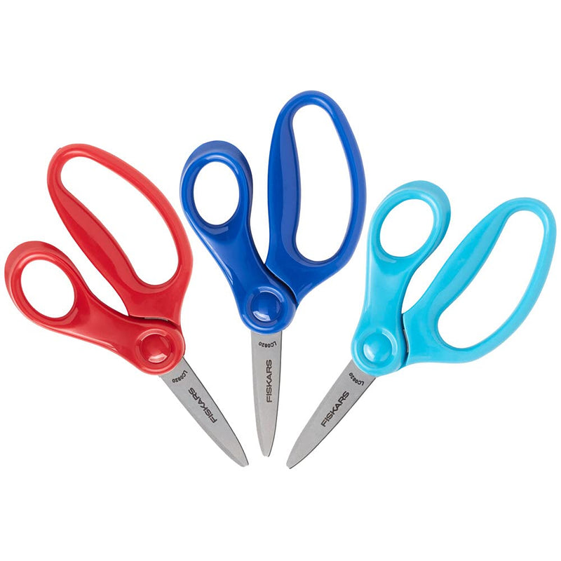  [AUSTRALIA] - Fiskars 194300 Back to School Supplies, Kids Scissors Pointed-tip, 5 Inch, 3 Pack Red, Blue, Turquoise