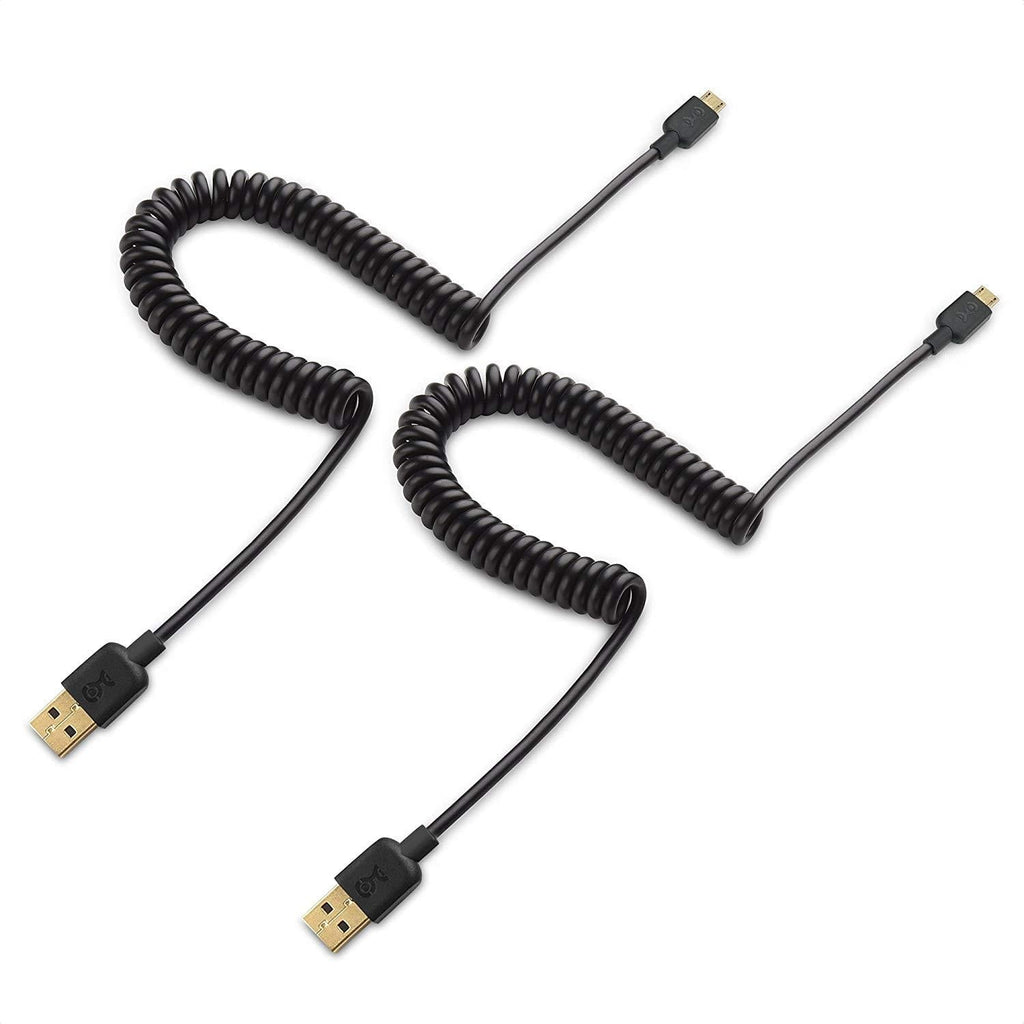 Cable Matters 2-Pack Coiled USB Cable (Coiled Micro USB to USB 2.0) 2-4 Feet - LeoForward Australia