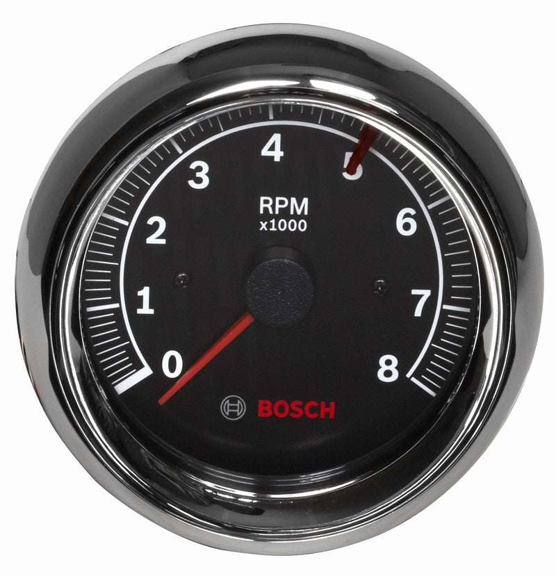  [AUSTRALIA] - Bosch SP0F000018 Sport II 3-3/8" Tachometer (Black Dial Face, Chrome Bezel)