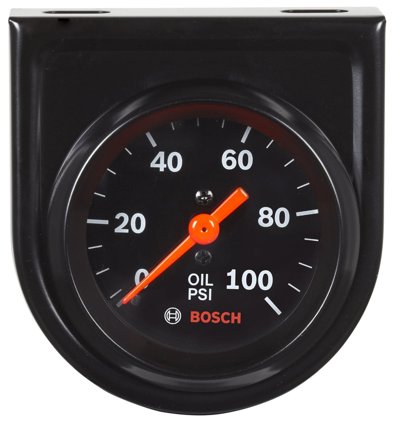  [AUSTRALIA] - Bosch SP0F000052 Style Line 2" Mechanical Oil Pressure Gauge (Black Dial Face, Black Bezel)