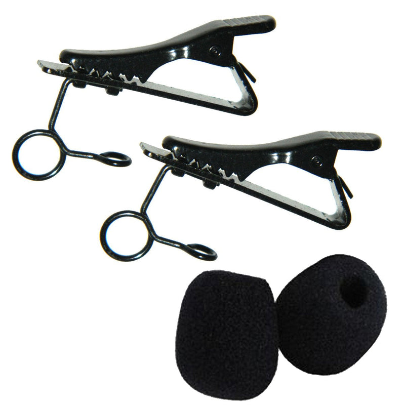  [AUSTRALIA] - Foitech Clip 5/16" Ring-type Lapel/Lavalier Microphone Tie Clip, 2-pack (Black)