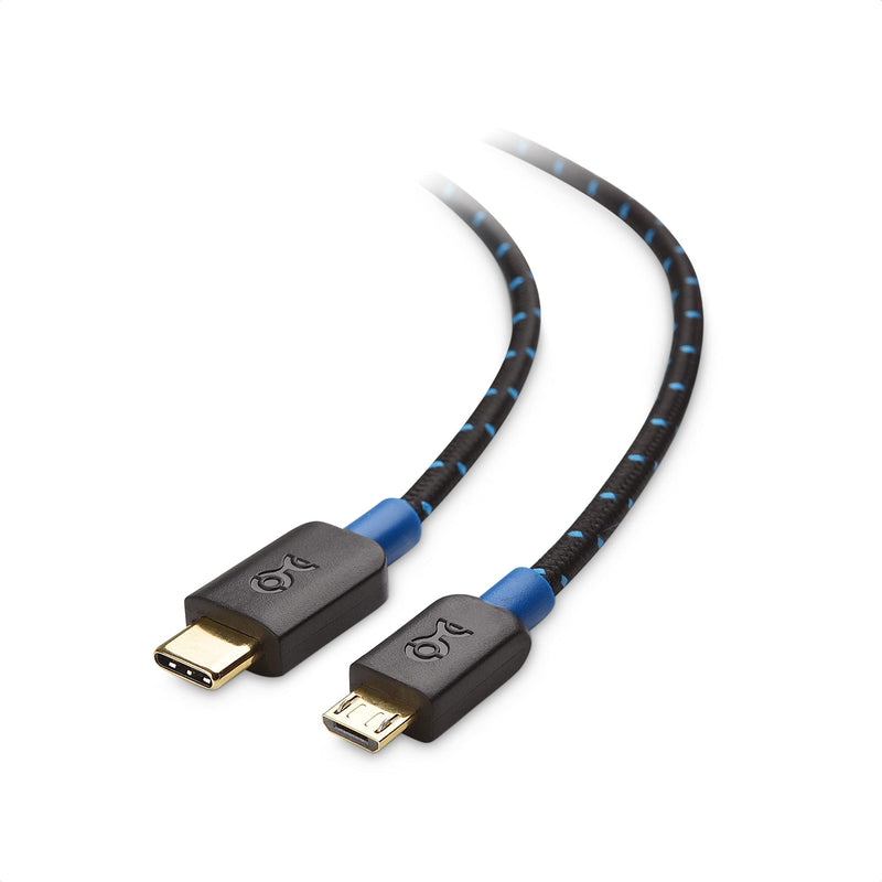  [AUSTRALIA] - Cable Matters USB C to Micro USB Cable (Micro USB to USB-C Cable) with Braided Jacket 3.3 Feet in Black 3 Feet