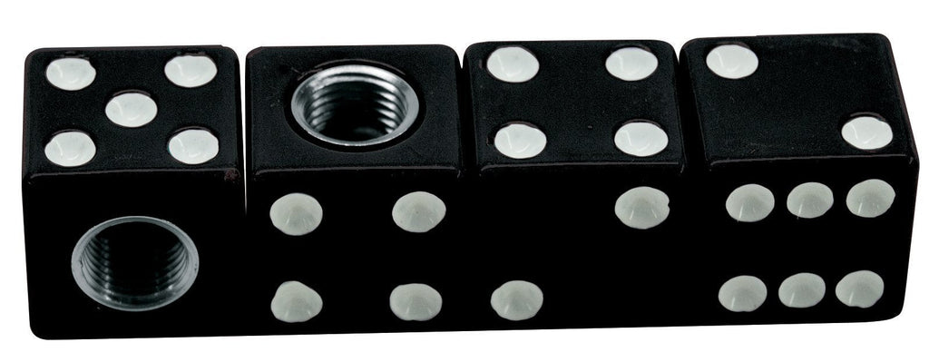 United Pacific 70007 Black/White Industries Dice Valve Cap(with Dots) - LeoForward Australia