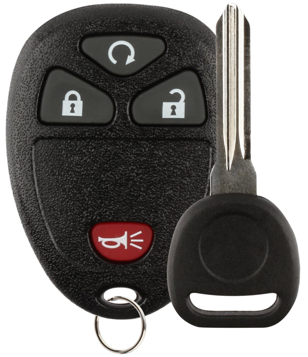  [AUSTRALIA] - Discount Keyless Replacement 4 Button Automotive Keyless Entry Remote Control Transmitter 15913421 and a Replacement ID 46 Transponder Key Black w/Key 1 Set