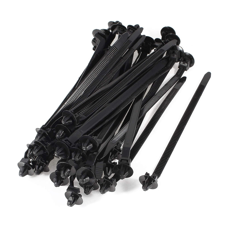  [AUSTRALIA] - uxcell Nylon Umbrella Wing Push Mount Cable Tie, 167mm x 6.5mm, 40 Pcs, Black