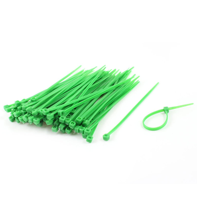  [AUSTRALIA] - Uxcell Self Locking Cable Ties Wire Cord Strap, 3mm x 100mm, 100 Pcs, Green