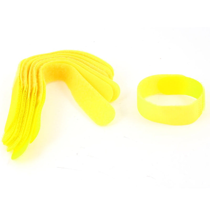  [AUSTRALIA] - Uxcell Detachable Fastener Hook Loop Tie Cable Organizer, 10 Pcs, Yellow