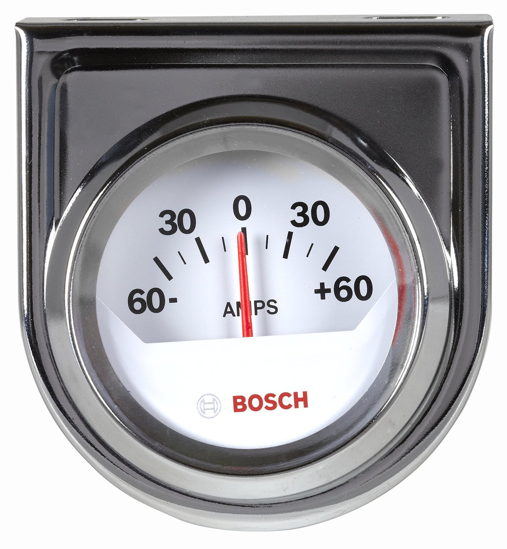  [AUSTRALIA] - Bosch SP0F000058 2" Style Line Ammeter Gauge (White Dial Face, Chrome Bezel)