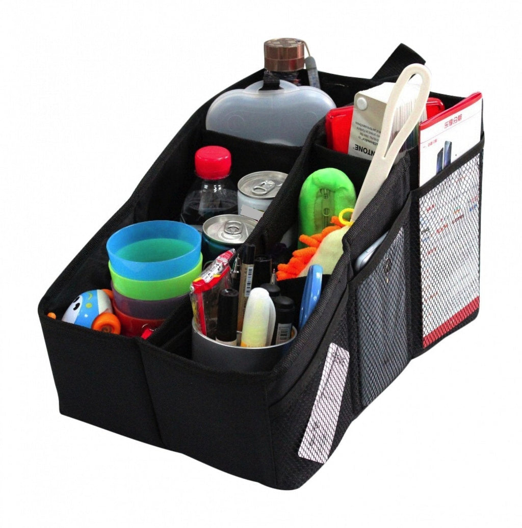  [AUSTRALIA] - AutoMuko Car Organizer, Car Console Organizer with 6 Large Pockets, Adjustable Dividers for Keeping Miscellaneous Items Organized- Use in Front or Back to Store Kids’ Toys, Books, Snacks etc