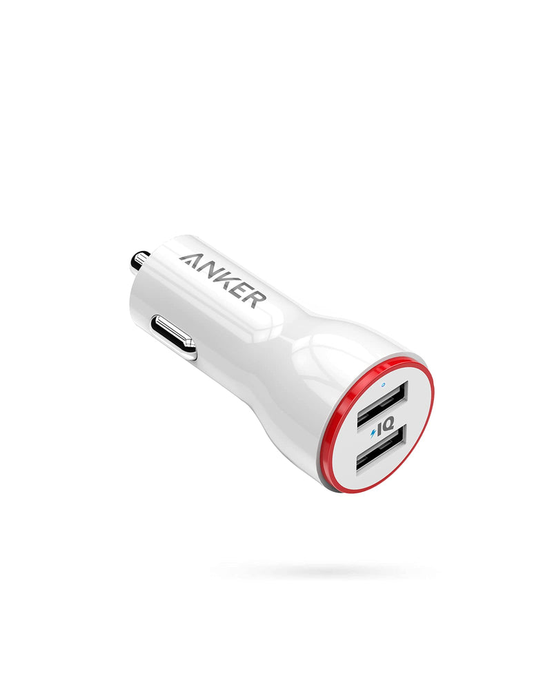 Anker 24W Dual USB Car Charger, PowerDrive 2 for iPhone X / 8/7 / 6s / Plus, iPad Pro/Air 2 / Mini, Note 5/4, LG, Nexus, HTC, and More White - LeoForward Australia