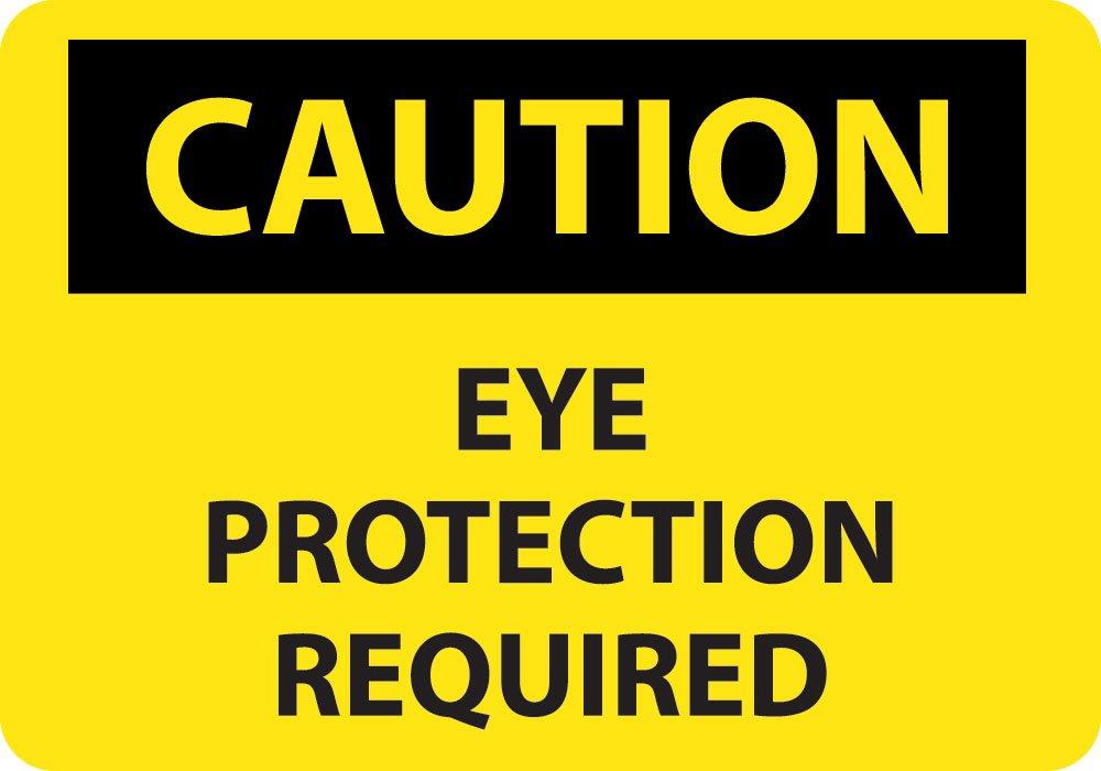 National Marker C485PB Eye Protection Required Caution Sign, PS Vinyl, 10" x 14" - LeoForward Australia