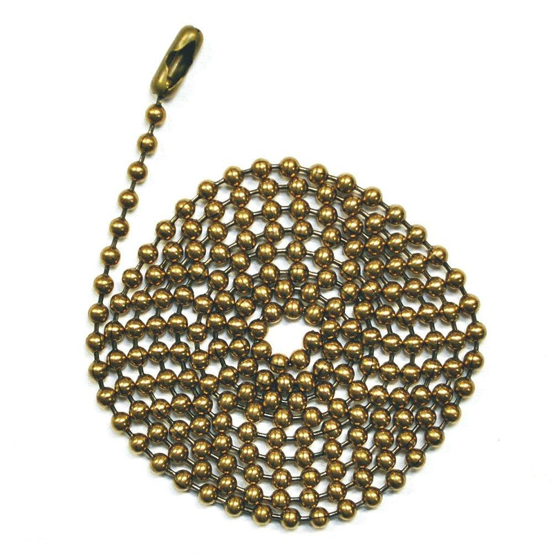  [AUSTRALIA] - 3 Foot Length Ball Chains, Number 6 Size, Antique Brown, with Matching Connectors (3 Pack)