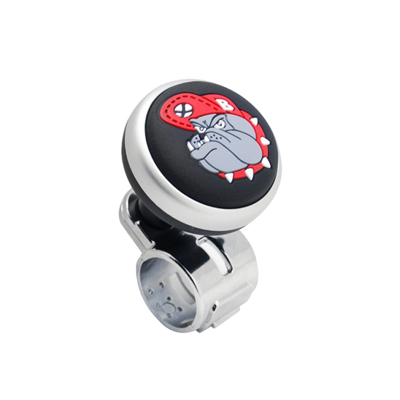  [AUSTRALIA] - GotoShop Bulldog Logo Car Steering Wheel Power Handle Spinner Suicide Accessory Knob for Car Vehicle Truck (Silver/Gray Logo) Silver/Gray Logo