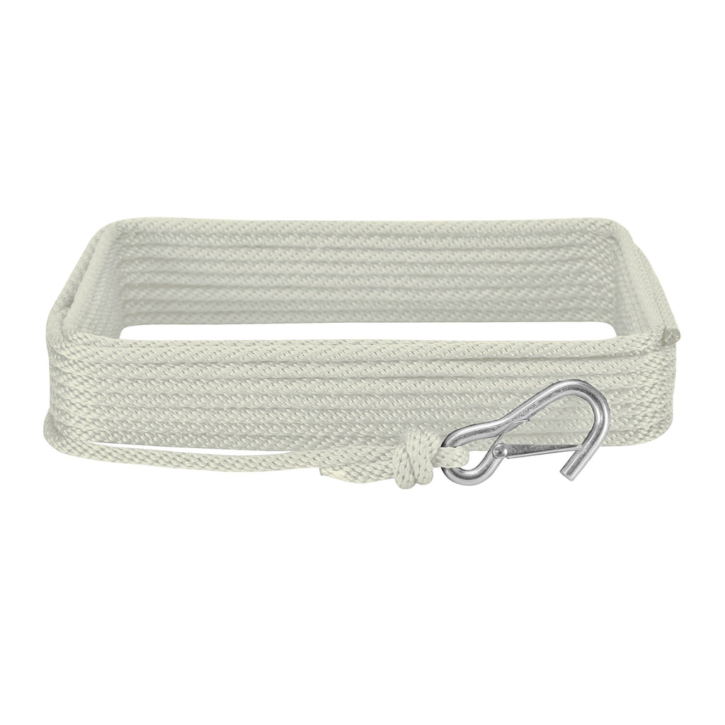  [AUSTRALIA] - Extreme Max 3006.2024 BoatTector 3/8" x 50' Premium Solid Braid MFP Anchor Line with Snap Hook, White